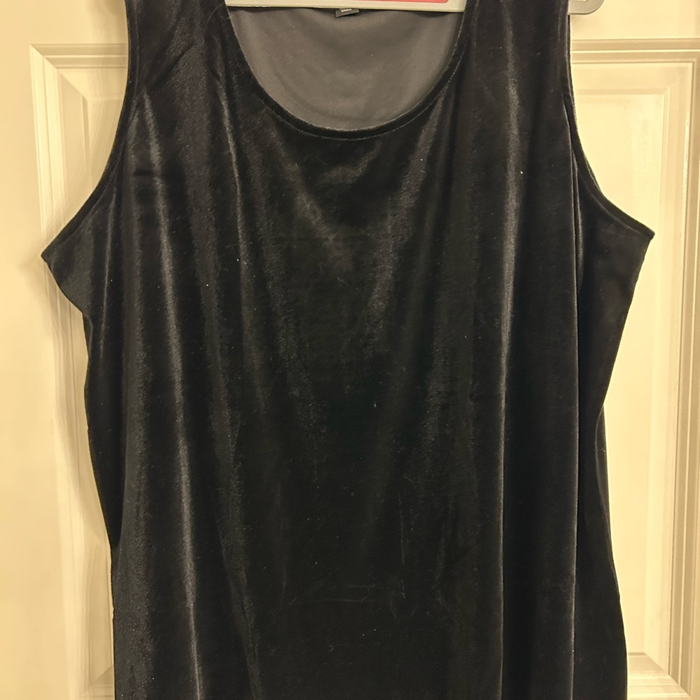 Catherines Black Velvet Tank Top